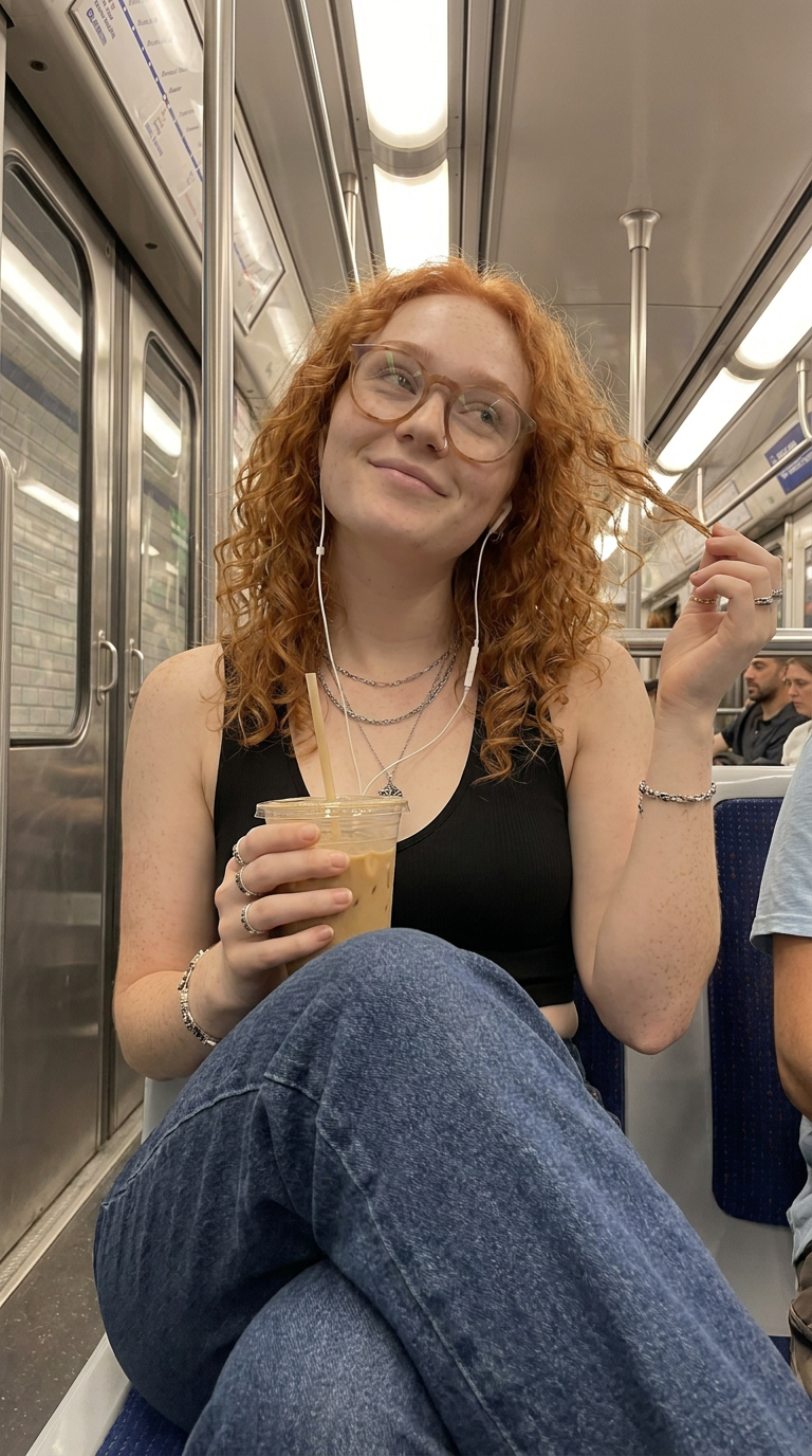 Lina dans le métro